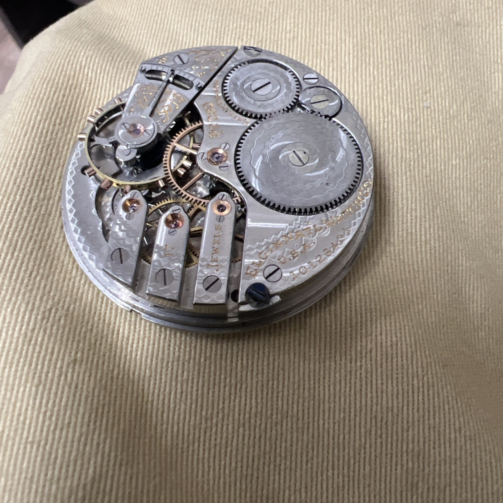VINTAGE 16s SIZE GRADE 280 ELGIN POCKET WATCH MOVEMENT – RUNNING