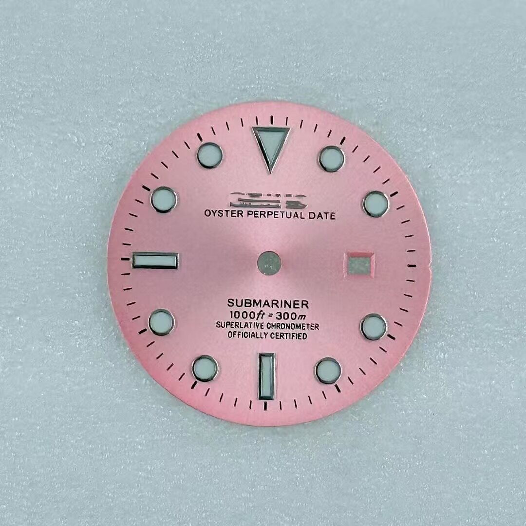 24.5mm SUB Women’s Watch Dial Green Luminous for NH05 Movement Watch Parts