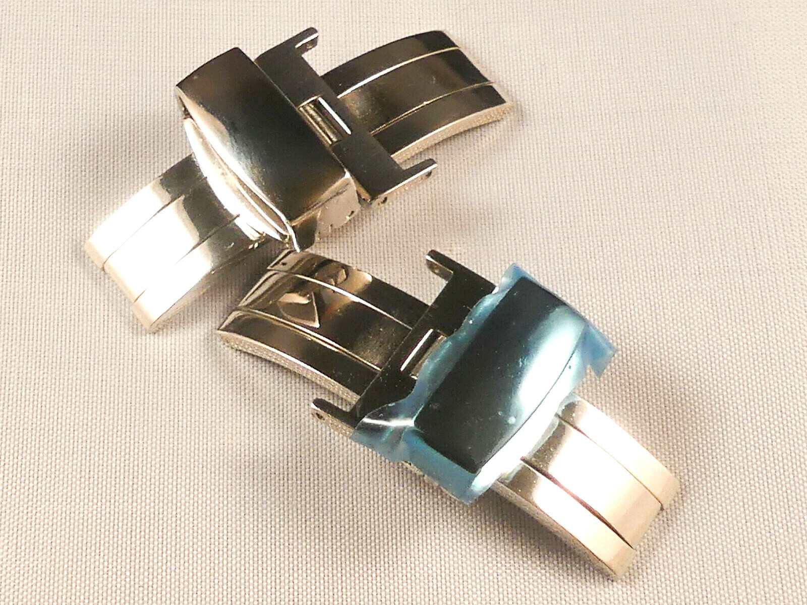 16mm Polished Stainless Steel BUTTERFLY Deployant Clasp Buckle