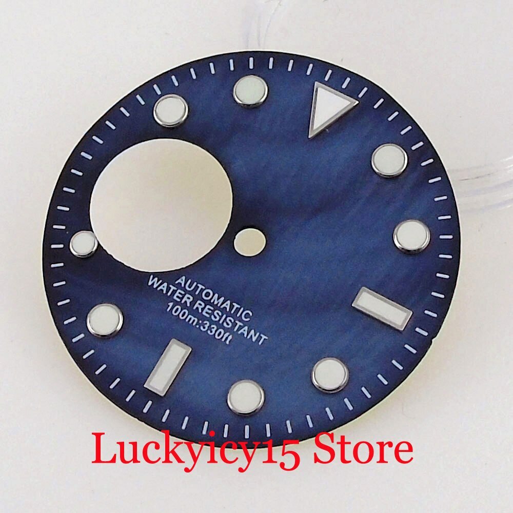 29MM Mens Watch Shell Dial Fit NH38 Movement Automatic Case Blue/Green/Grey Blue