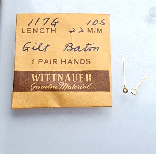 WITTNAUER 10s Watch Hands Gold Baton watch part #117G Longines