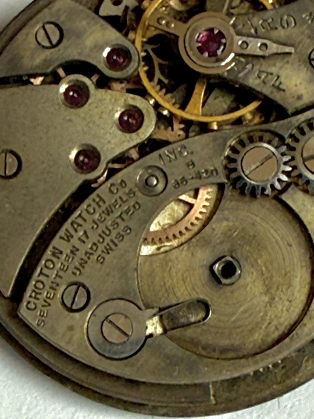 VINTAGE CROTON AQUAMEDICO 17J B86-420 cal. BUSER 130 WATCH MOVEMENT 4 PARTS
