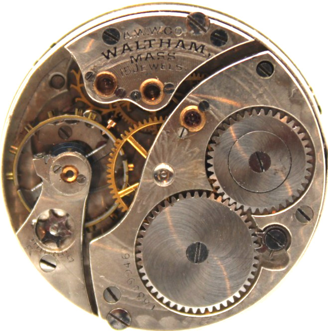 1912 WALTHAM POCKET WATCH MOVEMENT 18389946 GRADE: 365 3/0s 15j (OS2)