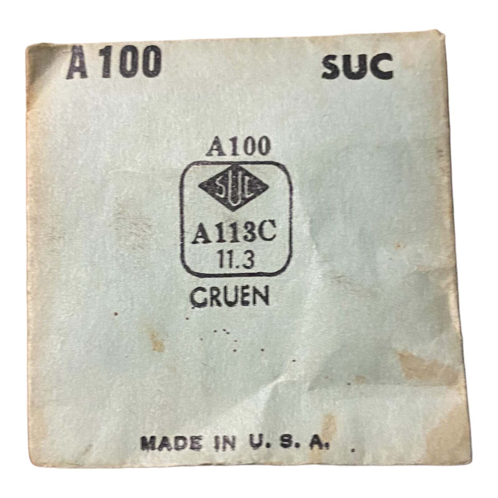 SUC A100 A113C Watch Crystal 11.3 NOS Part Gruen