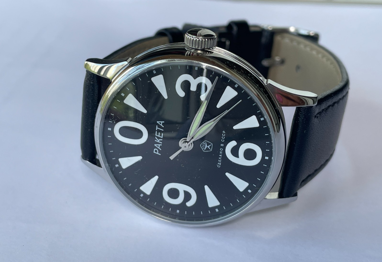 RAKETA ZERO 2609 HA mechanism USSR case steel MANS WRISTWATCH NEW marriage