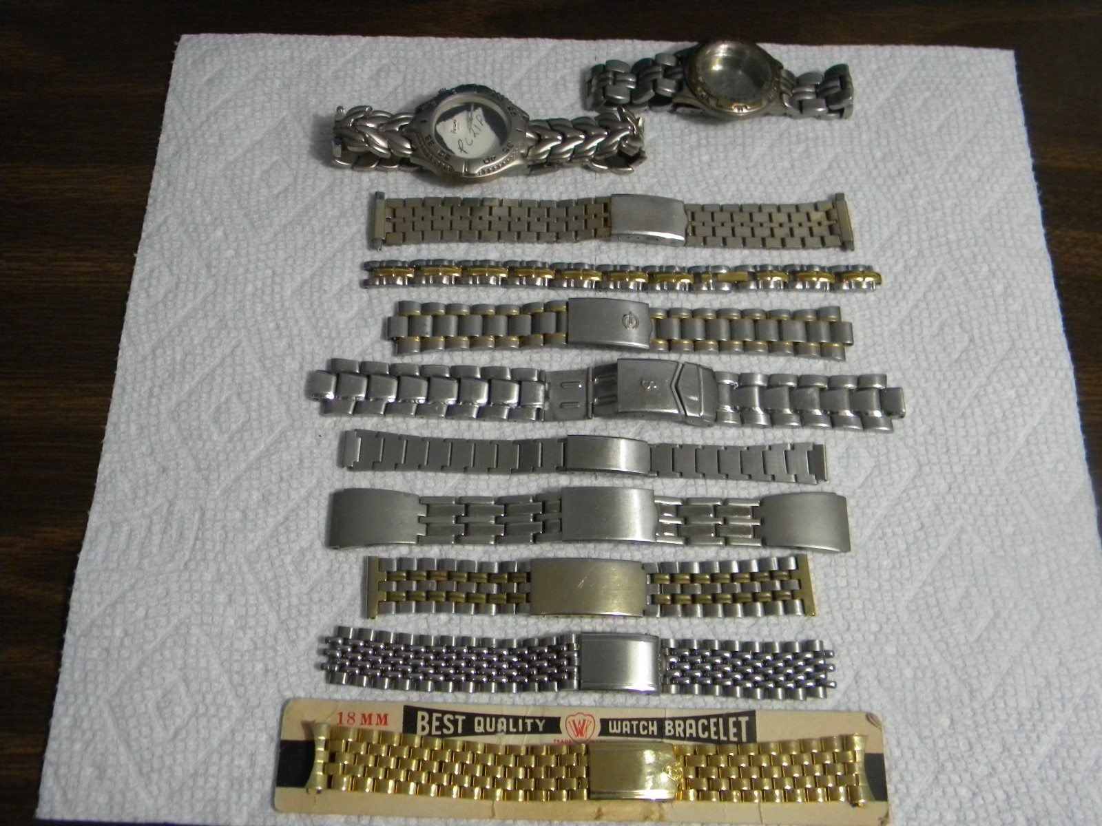 Lot of 11 Men’s Ladie’s Stainless or Other Watch Bands with Deployment Clasps #2