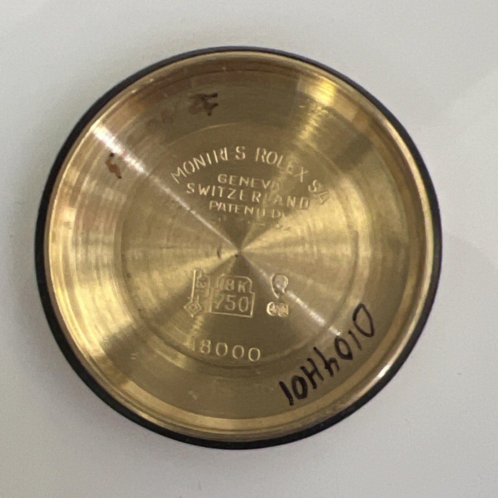 Rolex 18K Gold Watch Case Back with Gasket Gold Caseback 18000 18038 18048 18078