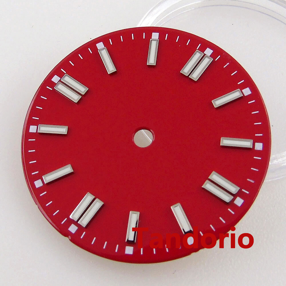 29mm black silver blue green orange yellow watch dial luminous fit NH35 NH36