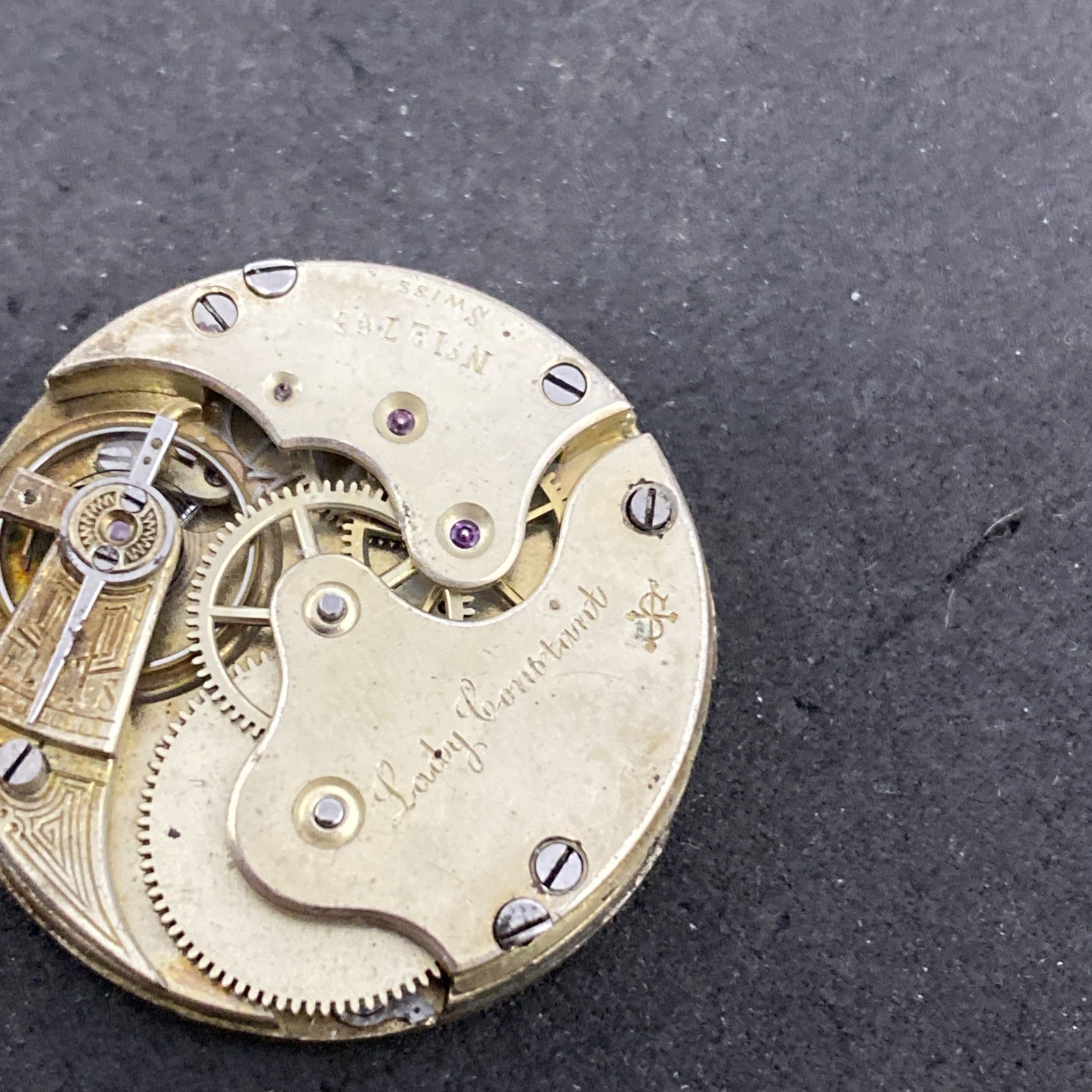 Mermod Jaccard Pocket Watch Movement Size 0s Hunter Lady Constant Ticking F8558