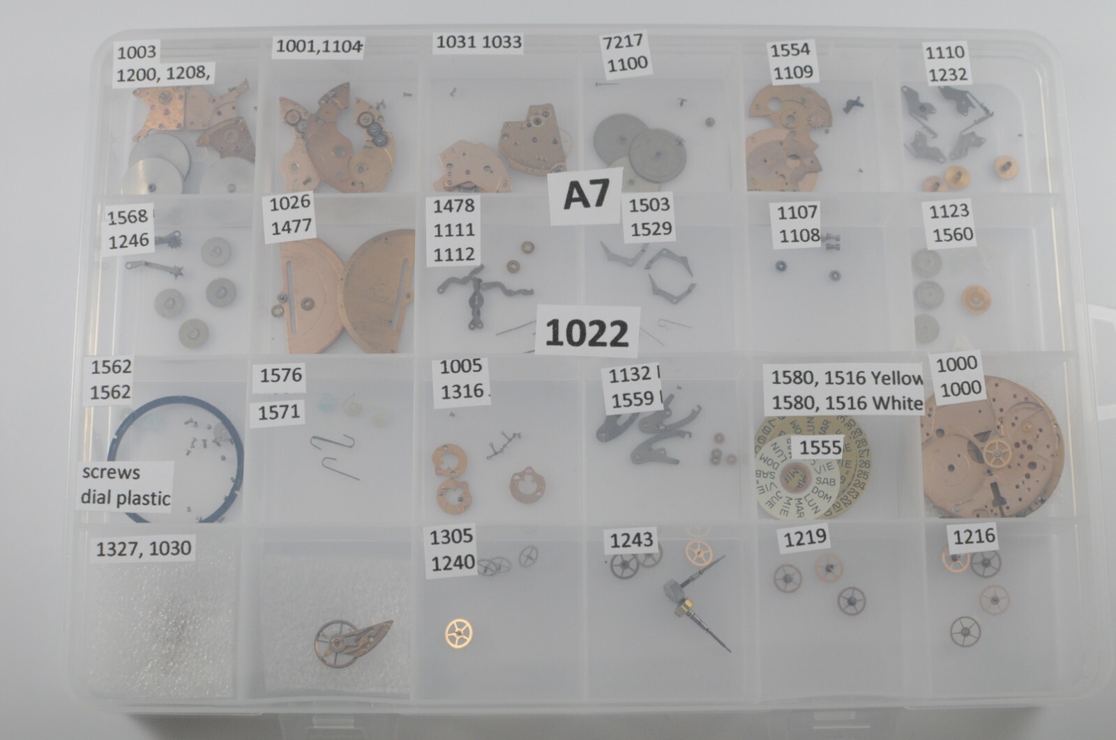 omega movement 1010 1012 1020 1021 1022 1030 parts -select a part from the list