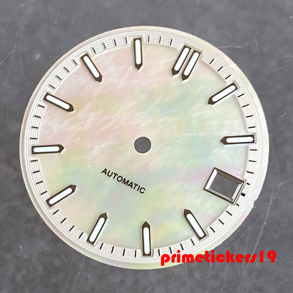 29mm Mother of Pearl MOP Automatic Watch Dial Face Date Luminous Fit NH35 Movt