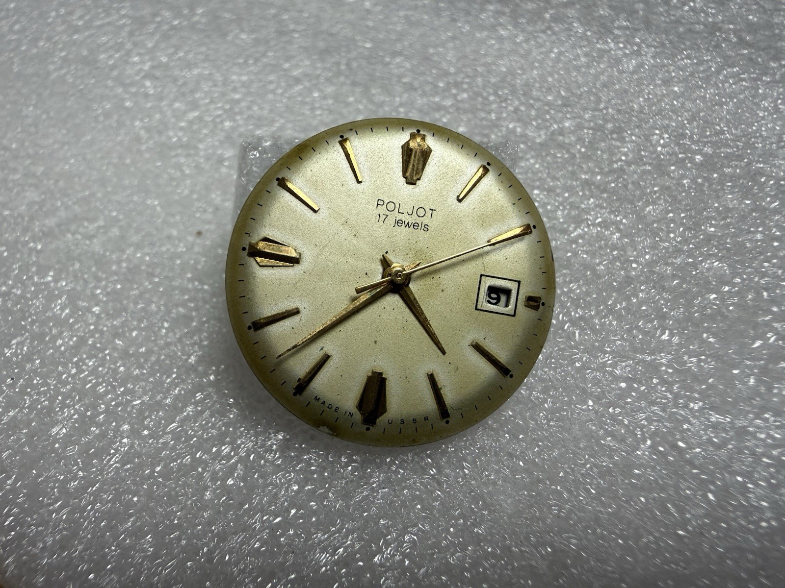 VINTAGE USSR Watch Movement POLJOT Cal. 2414 plus Dial. For Parts