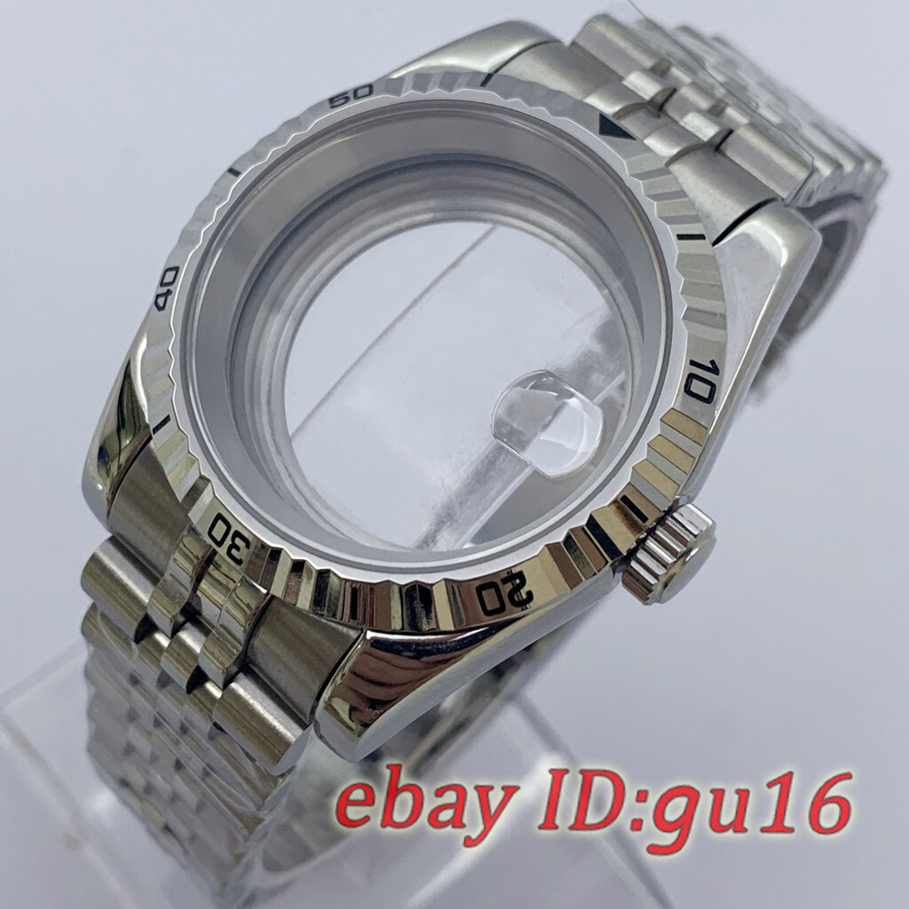 40mm Sapphire Watch Case strap With Number Fit NH34 NH35 NH36 ETA2824 PT5000