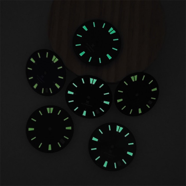 28.5mm Retro Watch Dial Green Luminous for Nh35 Nh36 Movement Watch Parts