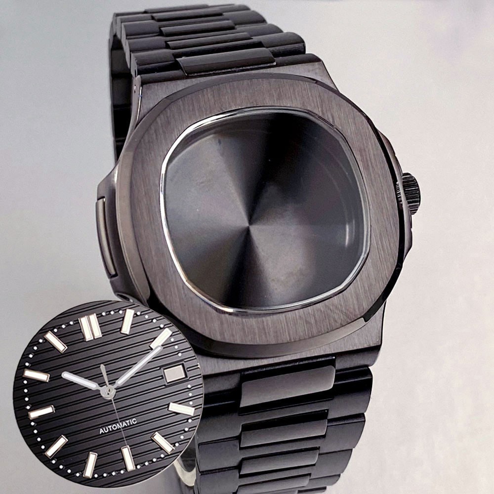 NH35A 40mm Square Watch Case Sapphire Crystal for NH36 NH38 NH70 Waterproof