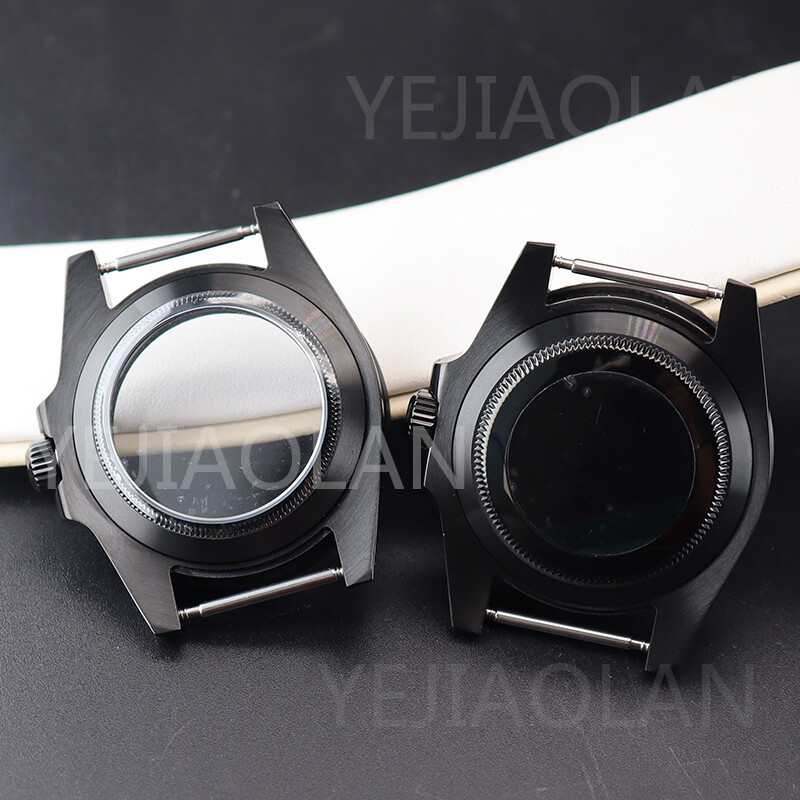 PVD Black 40mm Watch Case Yacht Ceramic Insertion Frame For Seiko Nh35 Movement