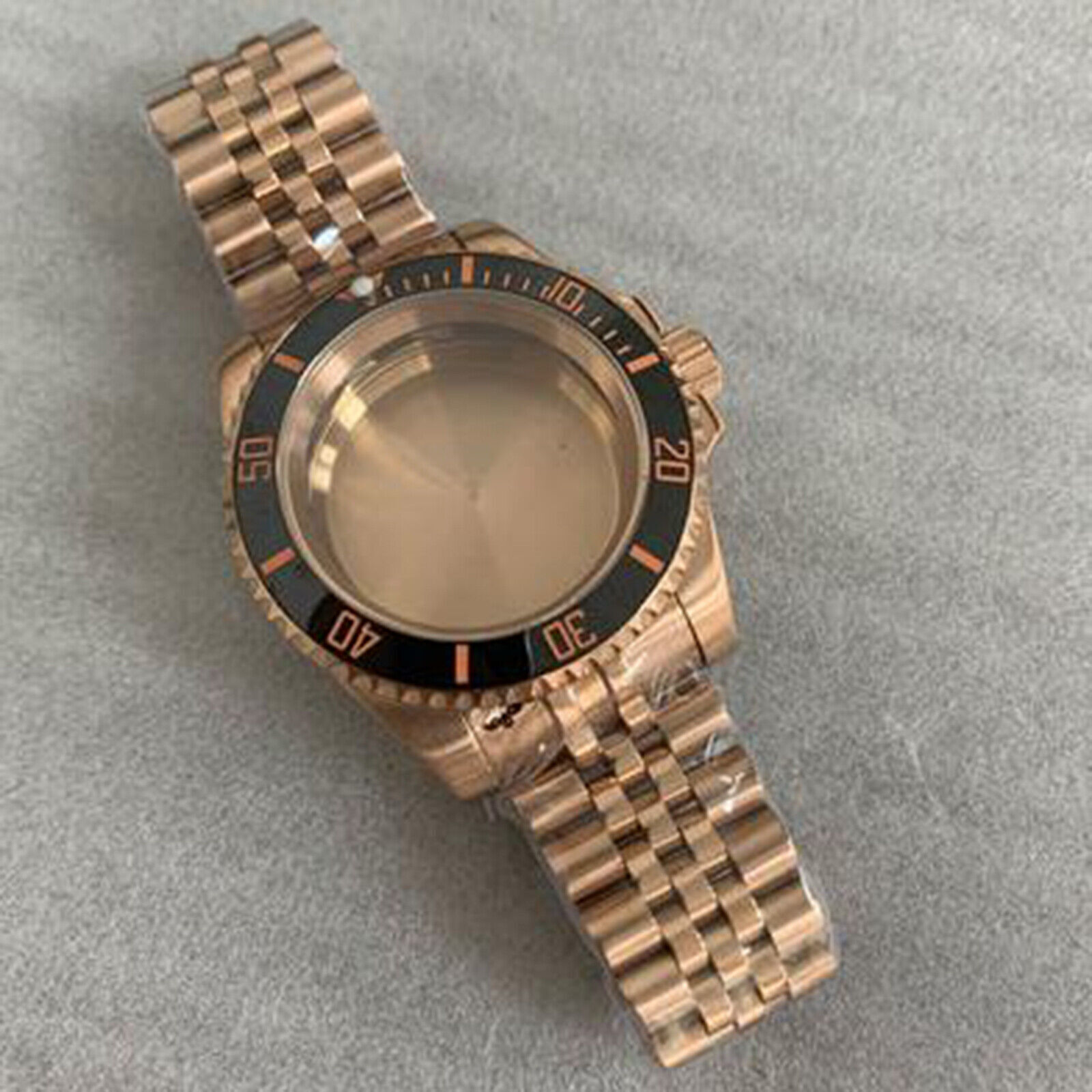 SUB Case + 5 Bead Strap 40mm Sapphire Glass Dense Bottom for NH35/NH36 Movement
