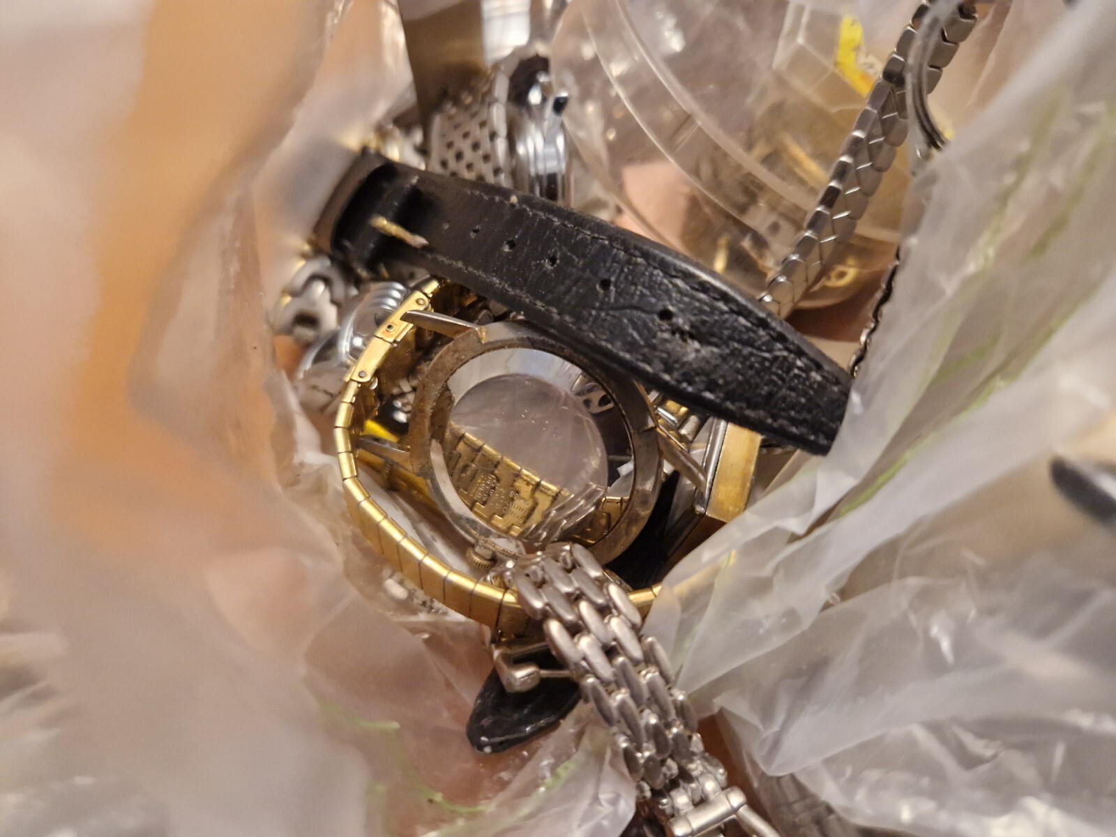 vintage watchmakers lot joblot watch parts and bits crowns plates