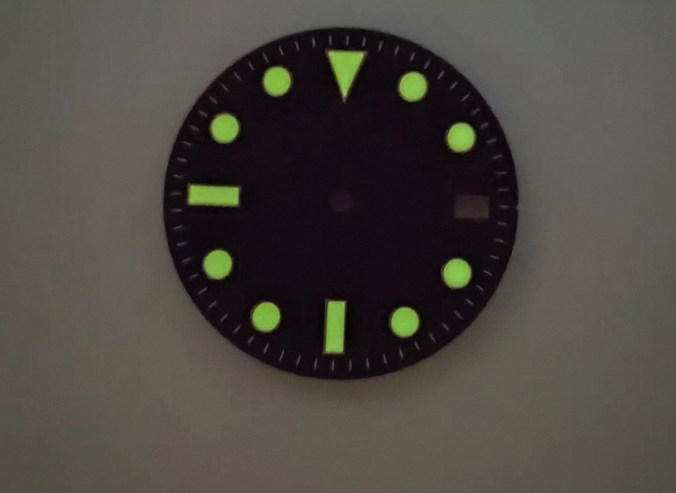 28.5mm Fine Black Metallic Luminous Watch Dial for N35
