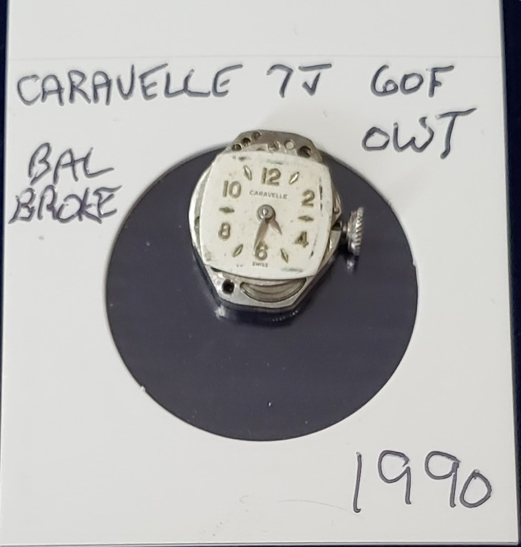 WOMENS CARAVELLE 7j 60F OWT WRIST WATCH MOVEMENT #1990