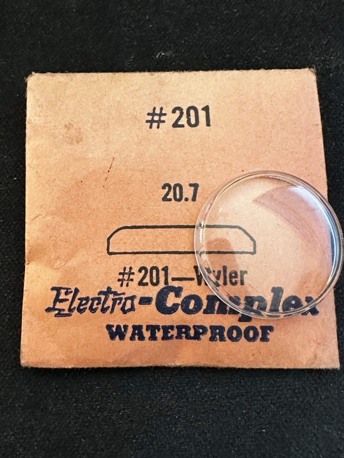 Electro-Seal #201 Crystal 20.7mm for Wyler Wrist Watch – New
