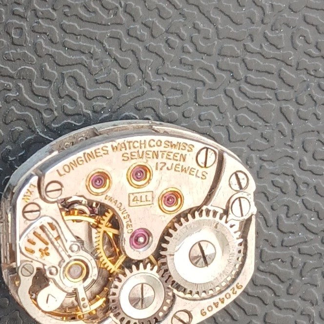 Longines 4LL watch movement, small, ladies, Swiss, partially disassembled, 1952