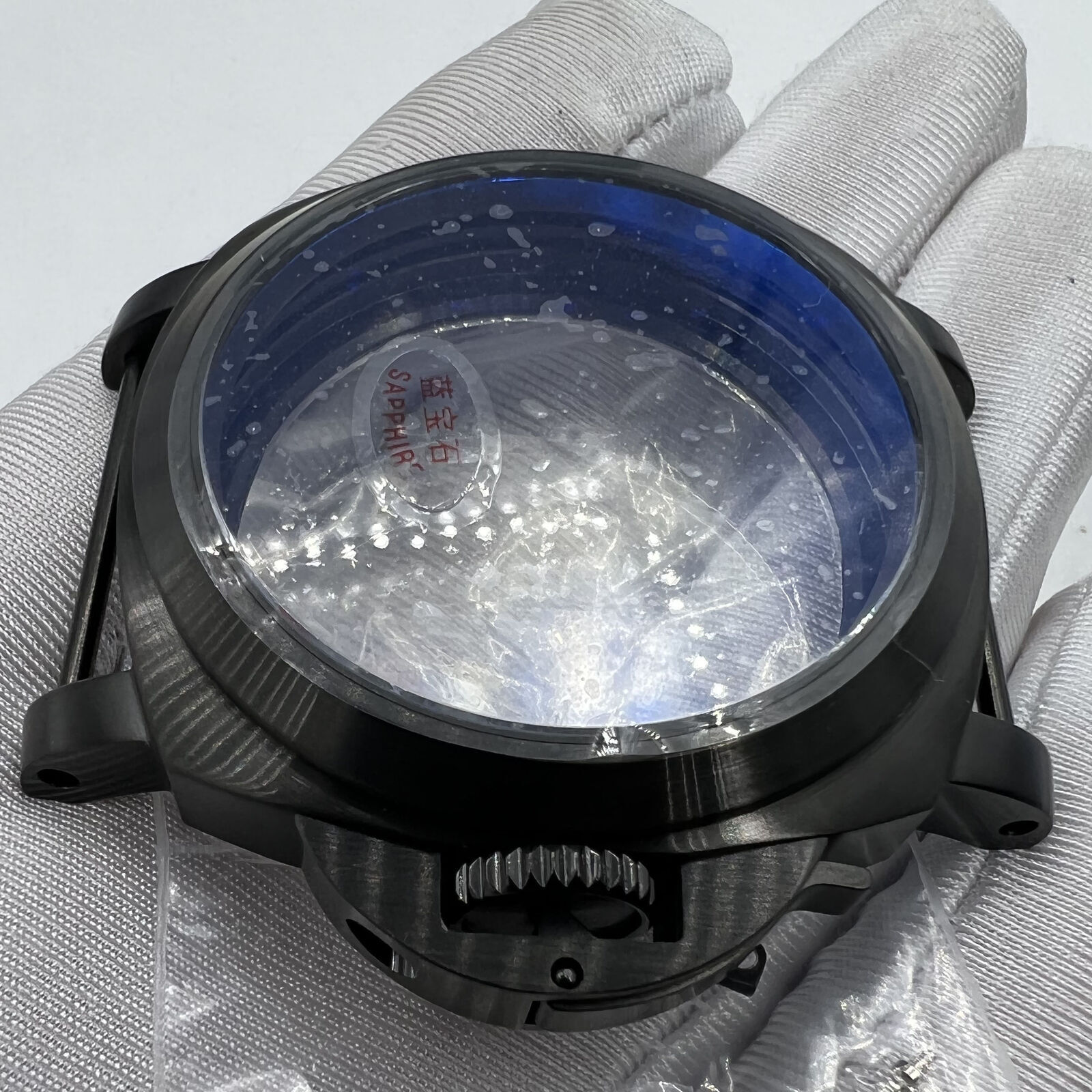 44mm 316L Black Sapphire Glass Watch Case for Seagull ST3600/ST3621/ETA6497/6498