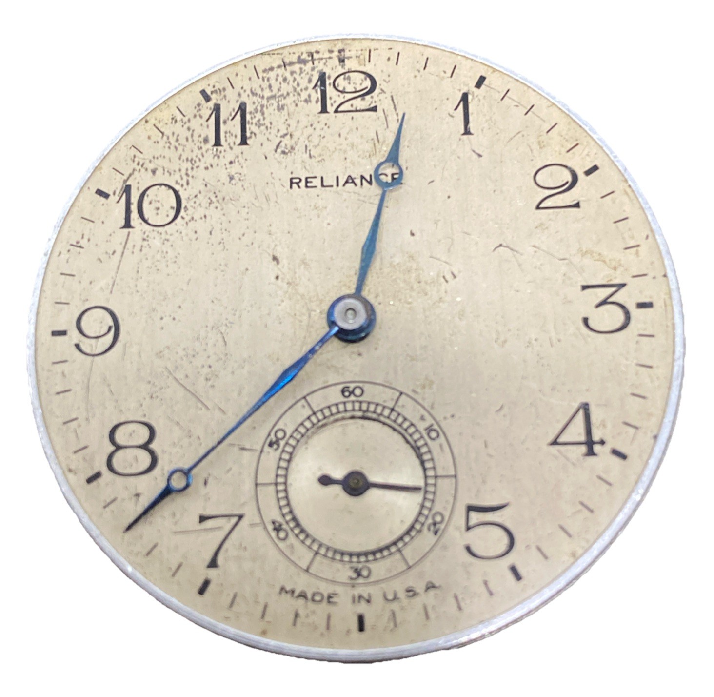 Ingersoll Reliance Pocket Watch Movement Size 16s Openface 7j Parts F8653