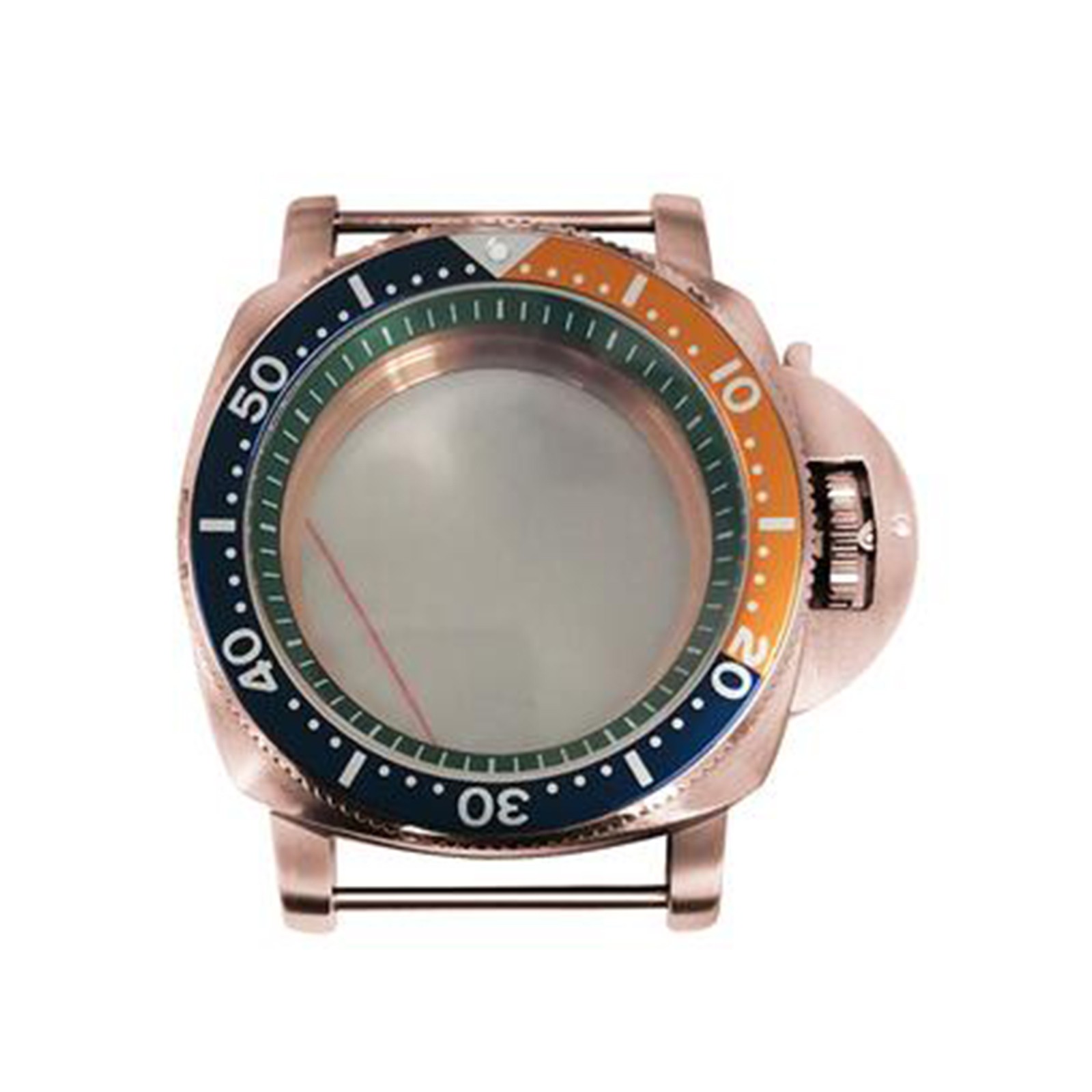 42MM Stainless Steel Watch Case Bezel Green Inner Shadow for NH35/36 Movement
