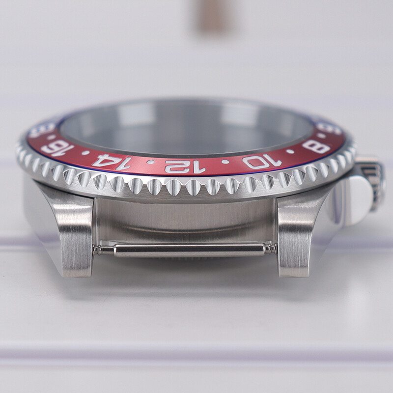 40mm Silver Watch Cases GMT Ceramic bezel For Seiko nh35 36 Movement 28.5mm Dial