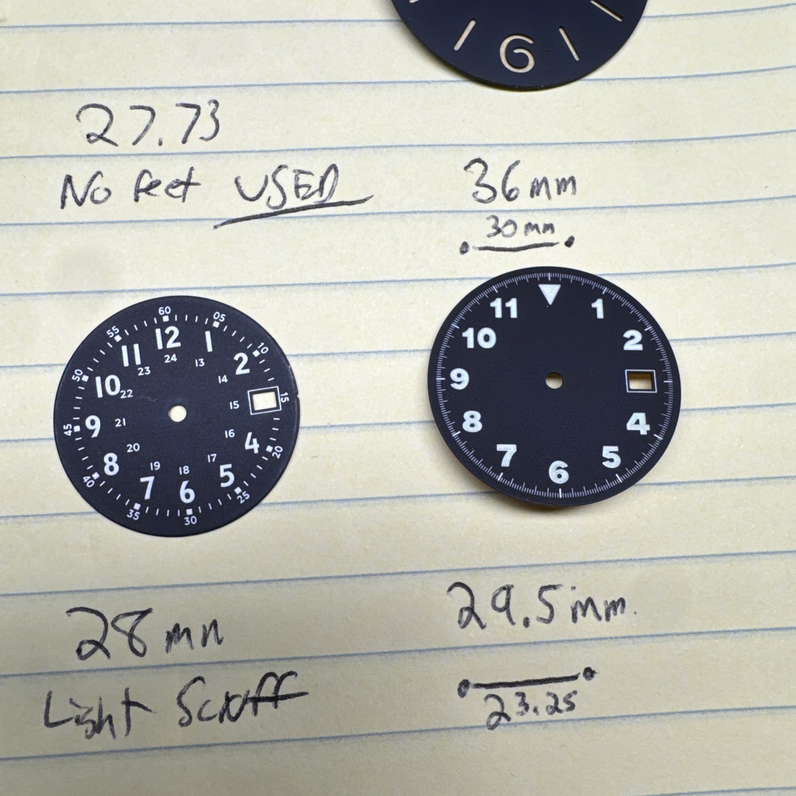 15 Watch Dial Lot MOST NEW 28.5 28mm 29.5 40.5 NH35/36