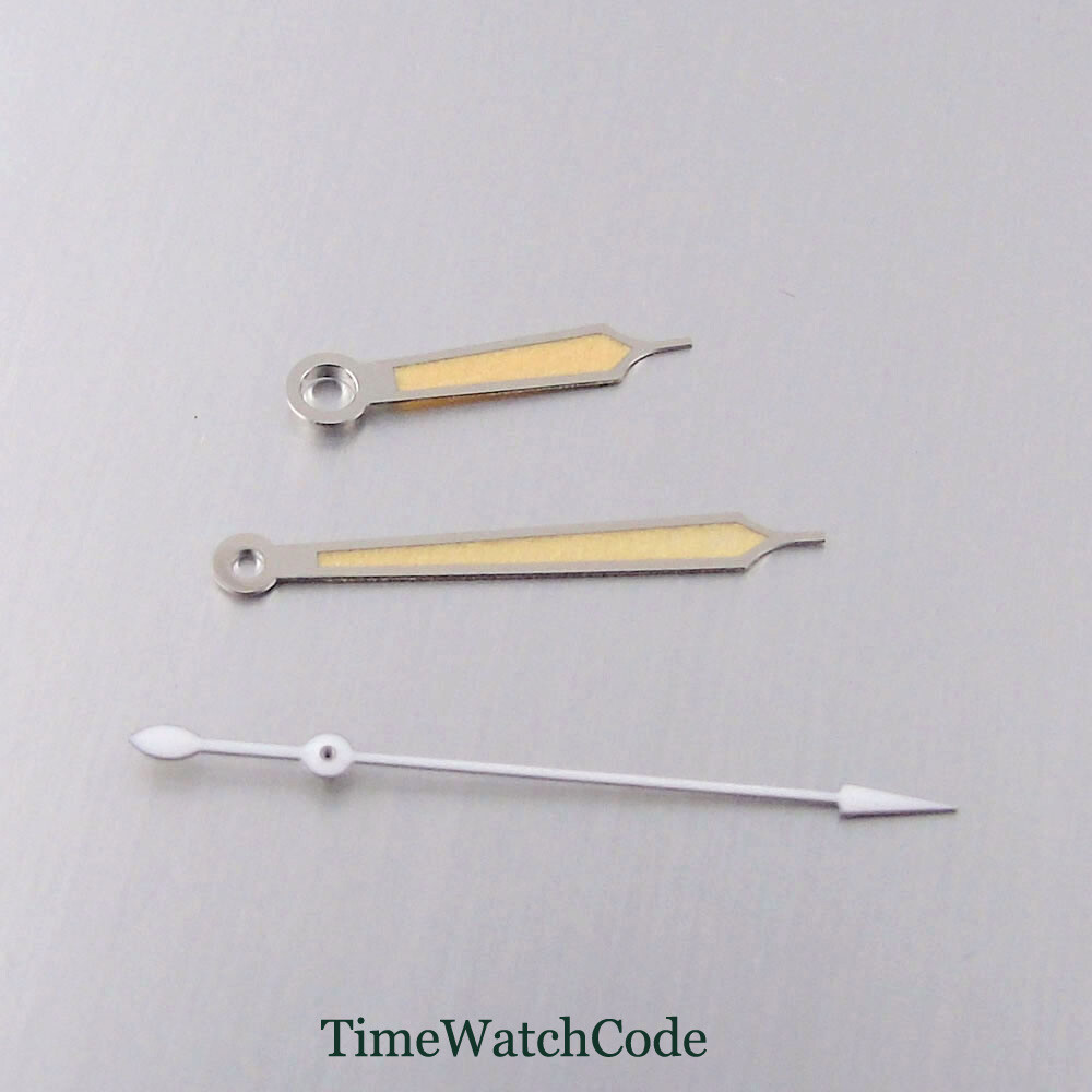 White/Yellow Watch Hands Fit For Miyota 8215 821A 8205 NH35A NH36A ETA2824 2836