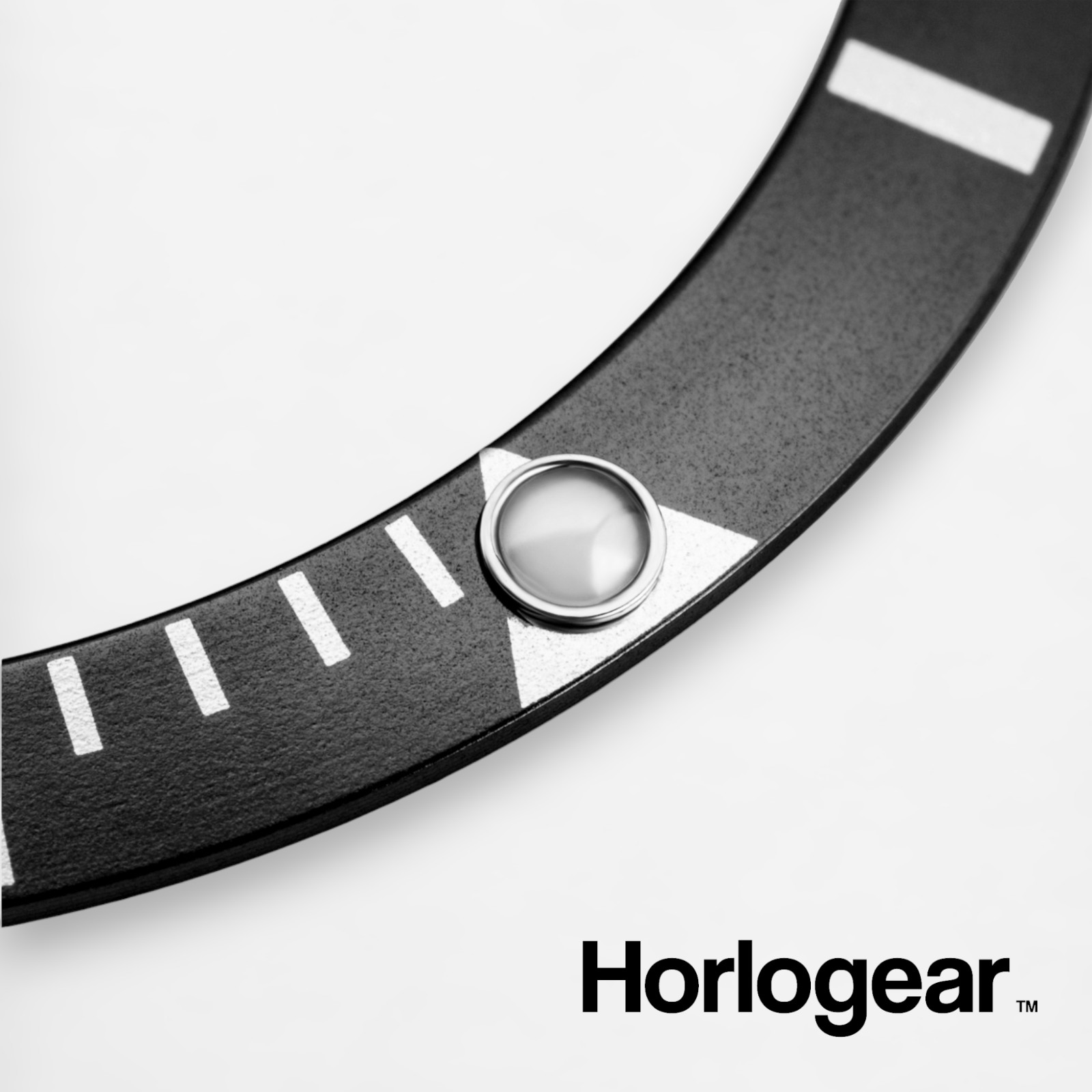 HORLOGEAR (Black) Flat 4 Bezel Insert for Rolex Submariner 16610LN 16800 PEARL