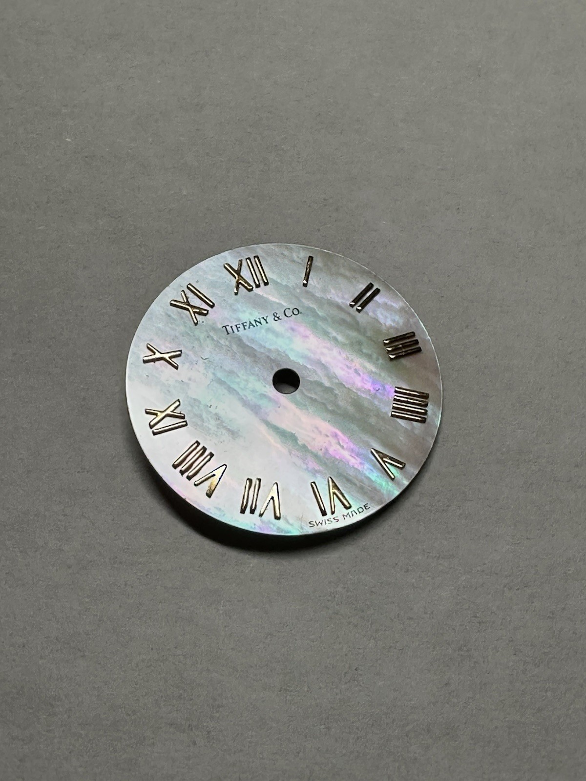 Tiffany & Co 17mm Mother Of Pearl Watch Dial w/ Gold Roman Numerals