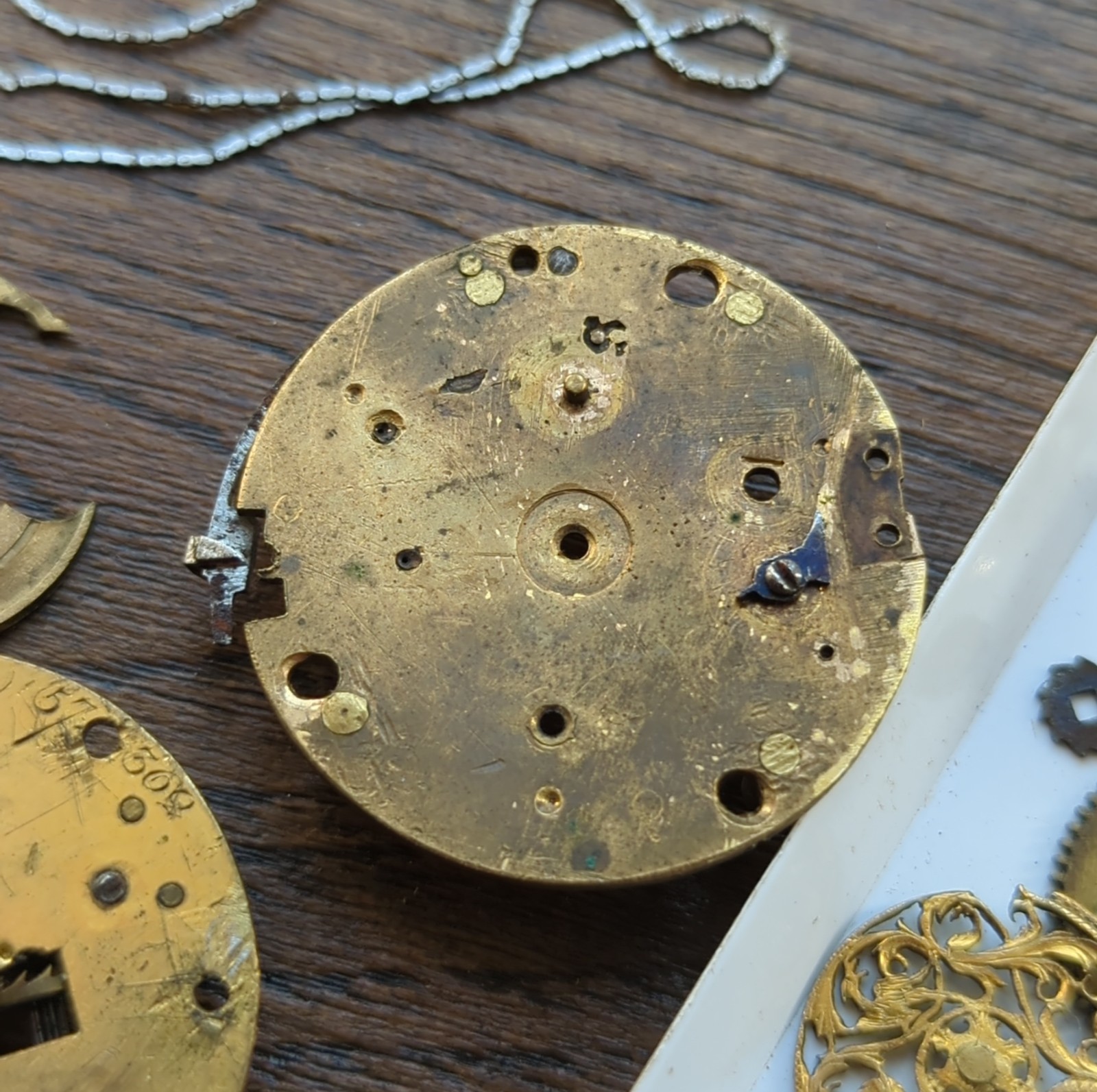 18th Century London Maker Verge Fusee Pocket Watch Movement In Pieces (CU22)
