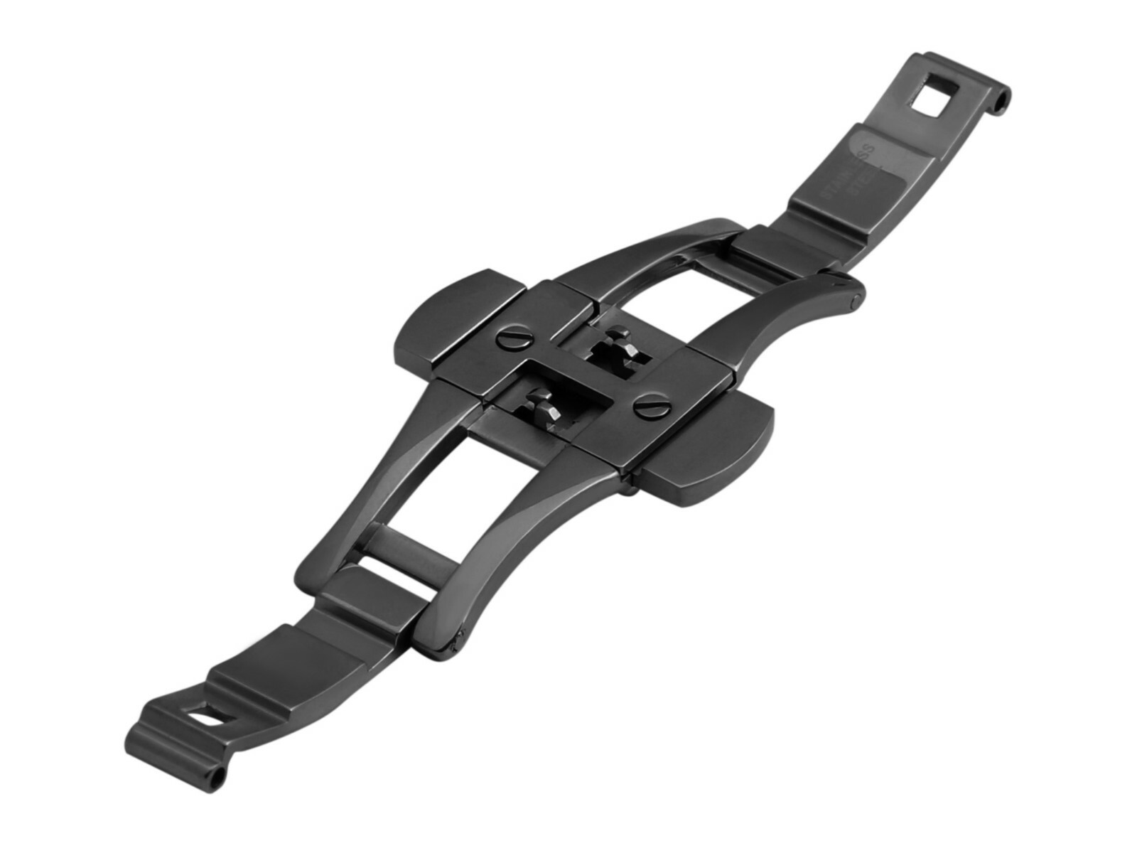 For EMPORIO ARMANI AR5921 AR5889 Steel Black 22mm Clasp Buckle Watch Strap Band
