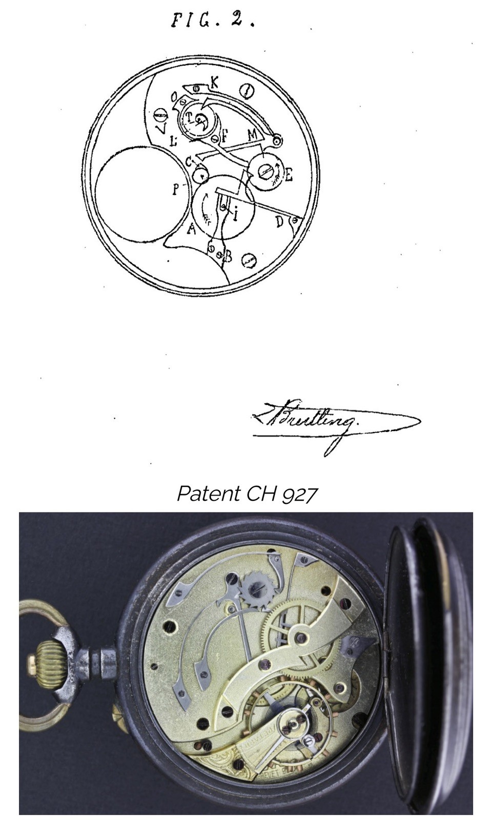 GOOD BALANCE Early Private Label Breitling Chronograph Pocket Watch Movement