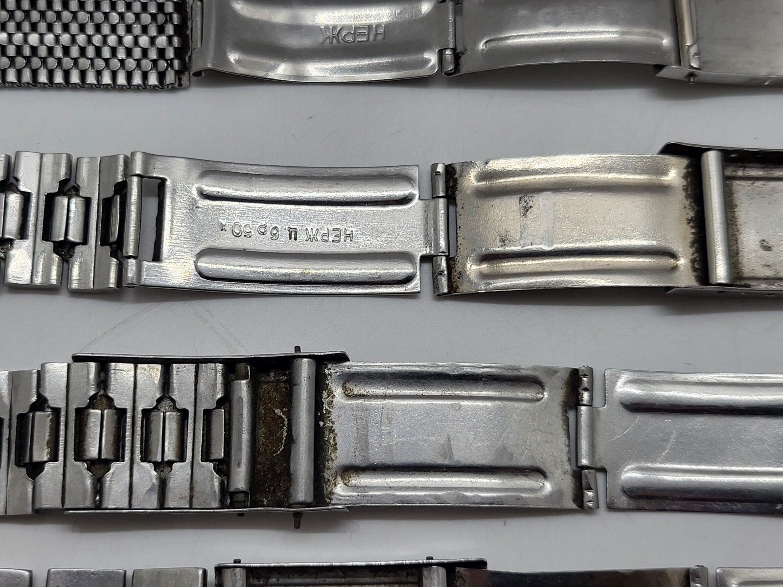 Vintage stainless steel bracelets USSR wristwatches different for spare parts