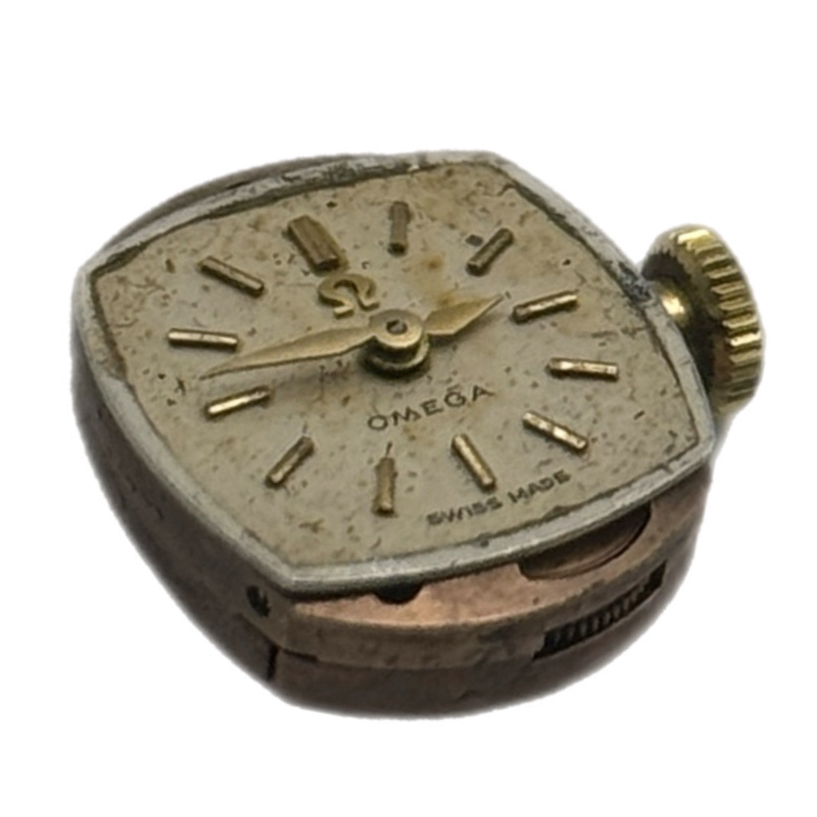 Omega 17J Manual Wind Watch Movement Dial Case Spares Repair Swiss Vintage Parts