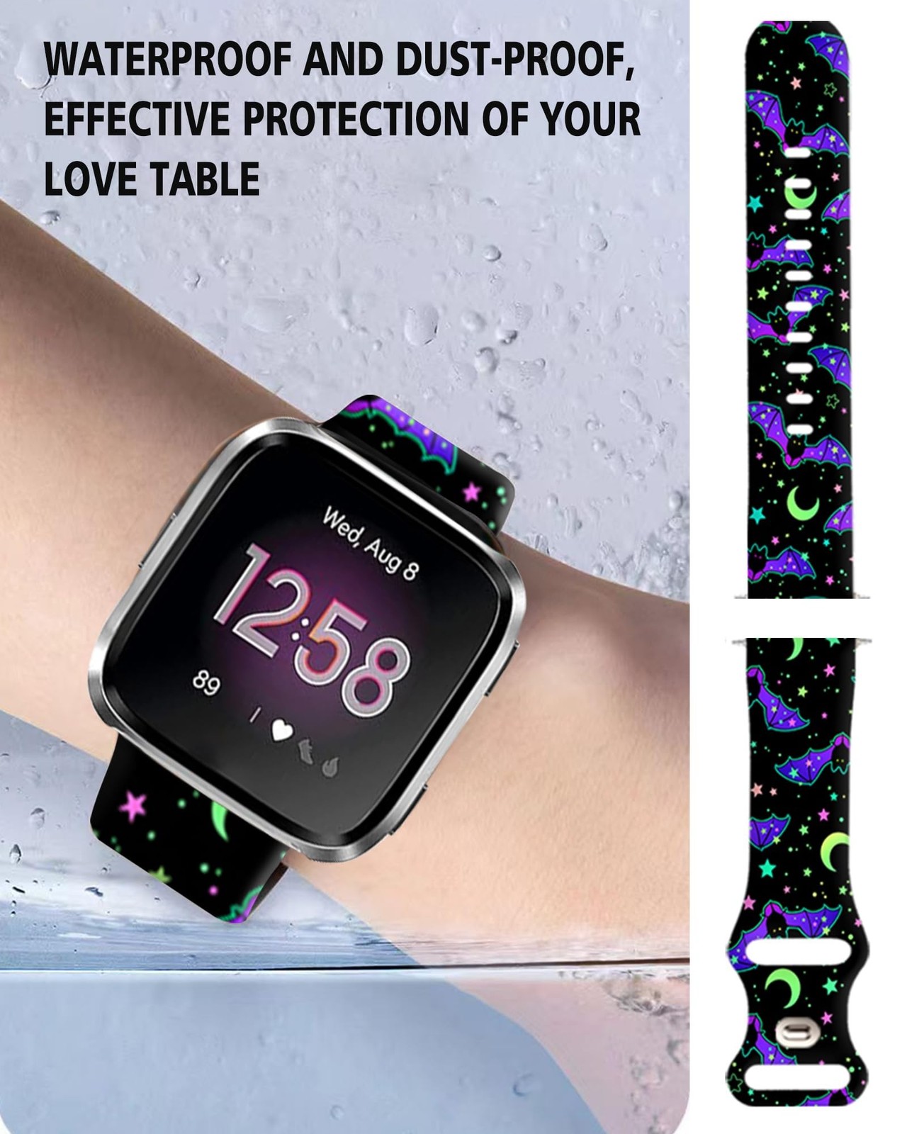 Watch Bands Compatible for Versa 2/Versa, Soft Silicone Cute Fadeless Sport S…