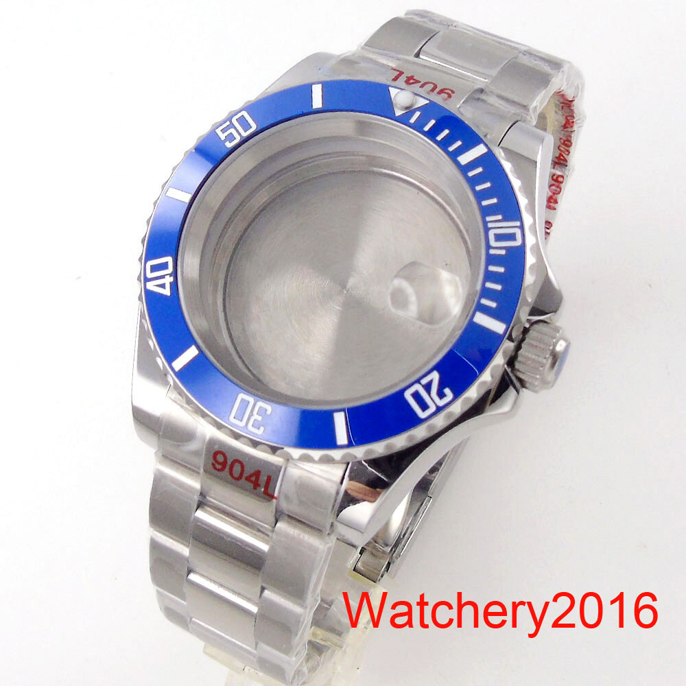 40MM Bidirectionally Rotate Ceramic Bezel Accessories Parts Sapphire Glass White