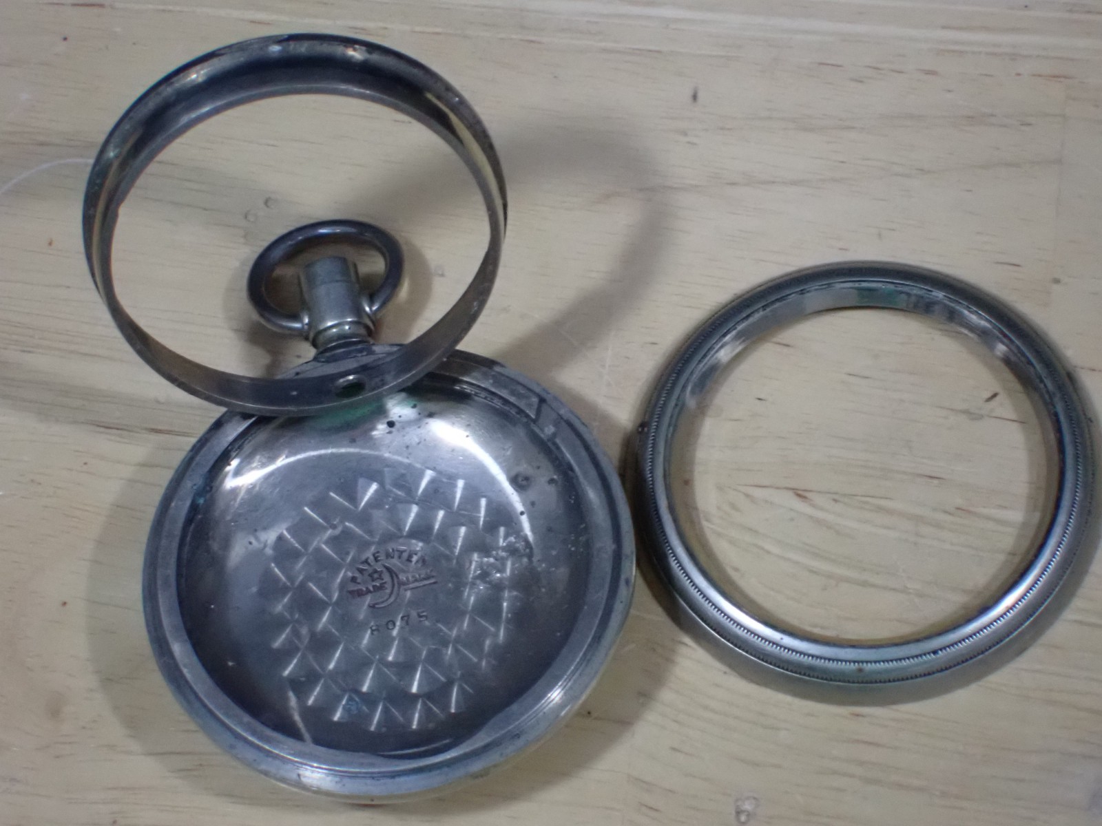 Vintage Crescent Swing Out Pocket Watch Case Silverode good used 18s
