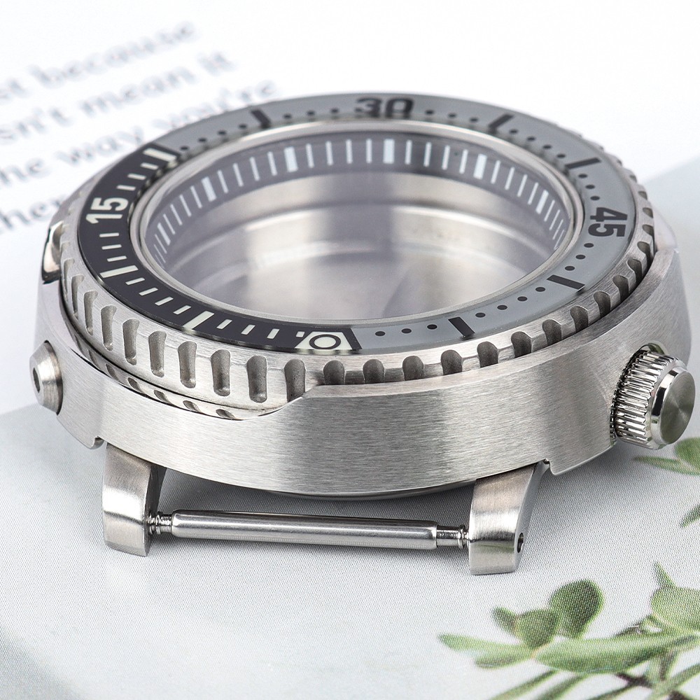 43.3mm Diver Watch Case Sapphire Luminous Bezel tuna Mod For Seiko NH35 Movement