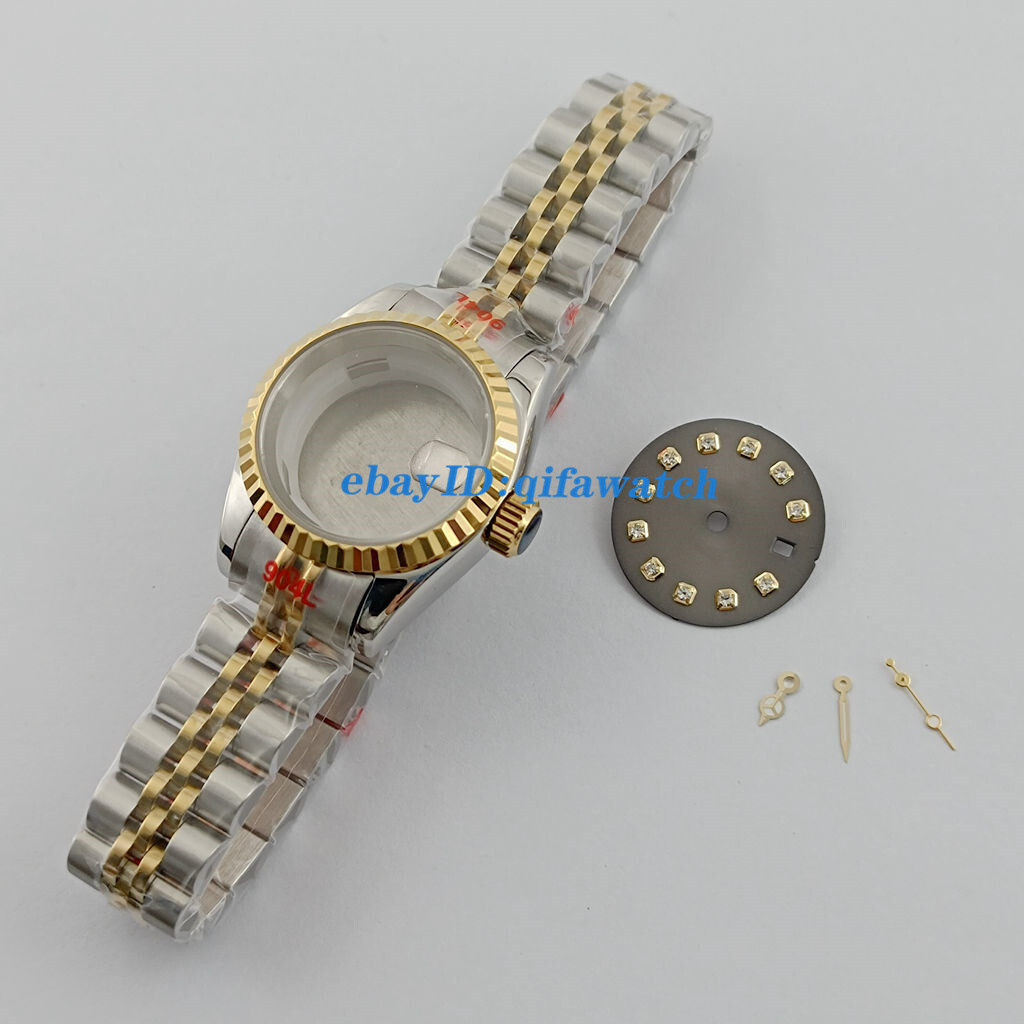26mm silver gold woman watch dial hands case sapphire glass NH05 NH06 movement