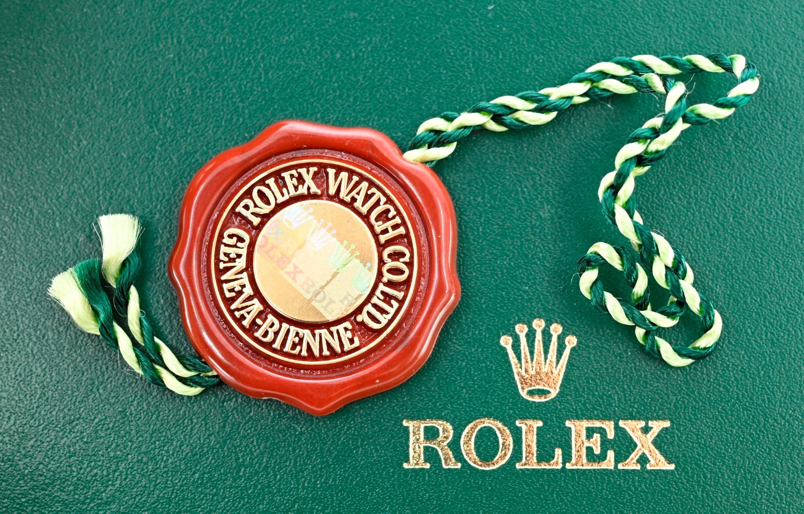 Genuine Rolex 2000-2015 (L) Chronometer Red Hang Tag with Multi-Crown Hologram!