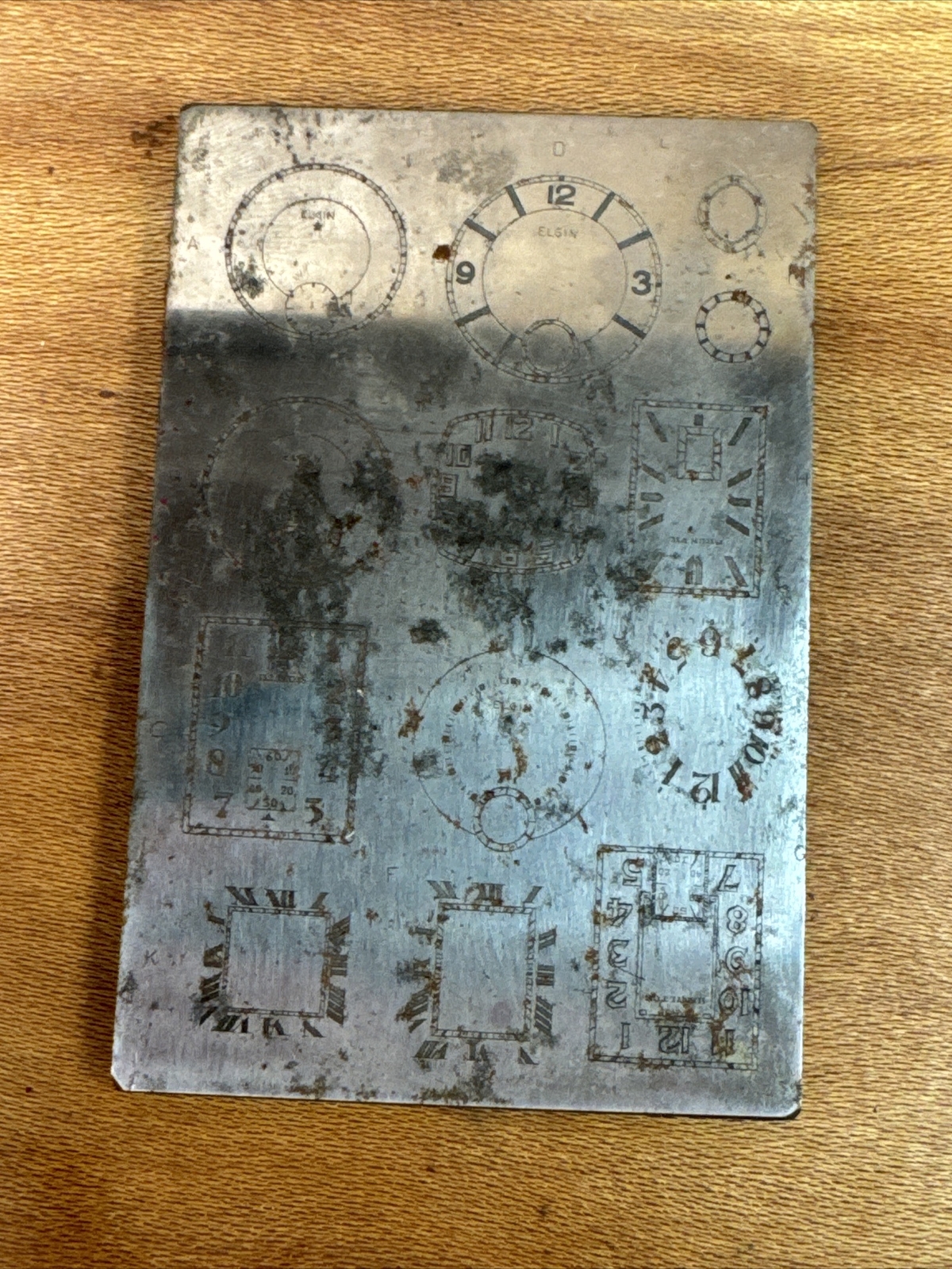 Vintage Multi Dial Printing Plate Elgin Illinois Hamilton T940