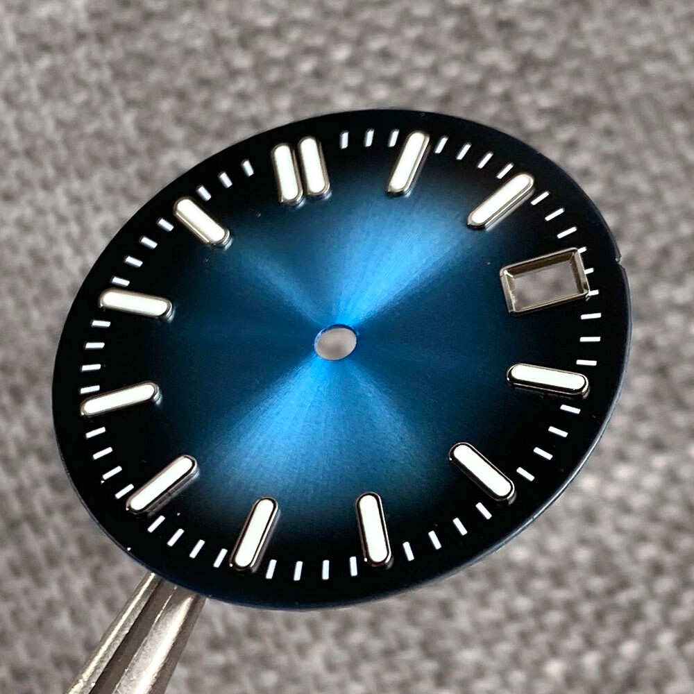 MOD 29mm Sunburst Watch Dial Hand Blue Green Silver for NH35 NH36 Watch Part