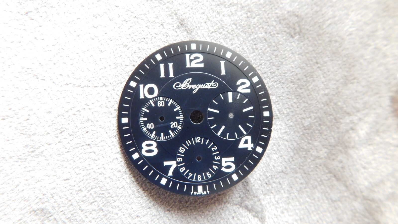 Vintage Breguet Aeronavale Type XX 3800 chrono Dial NOS Original 29,5mm black