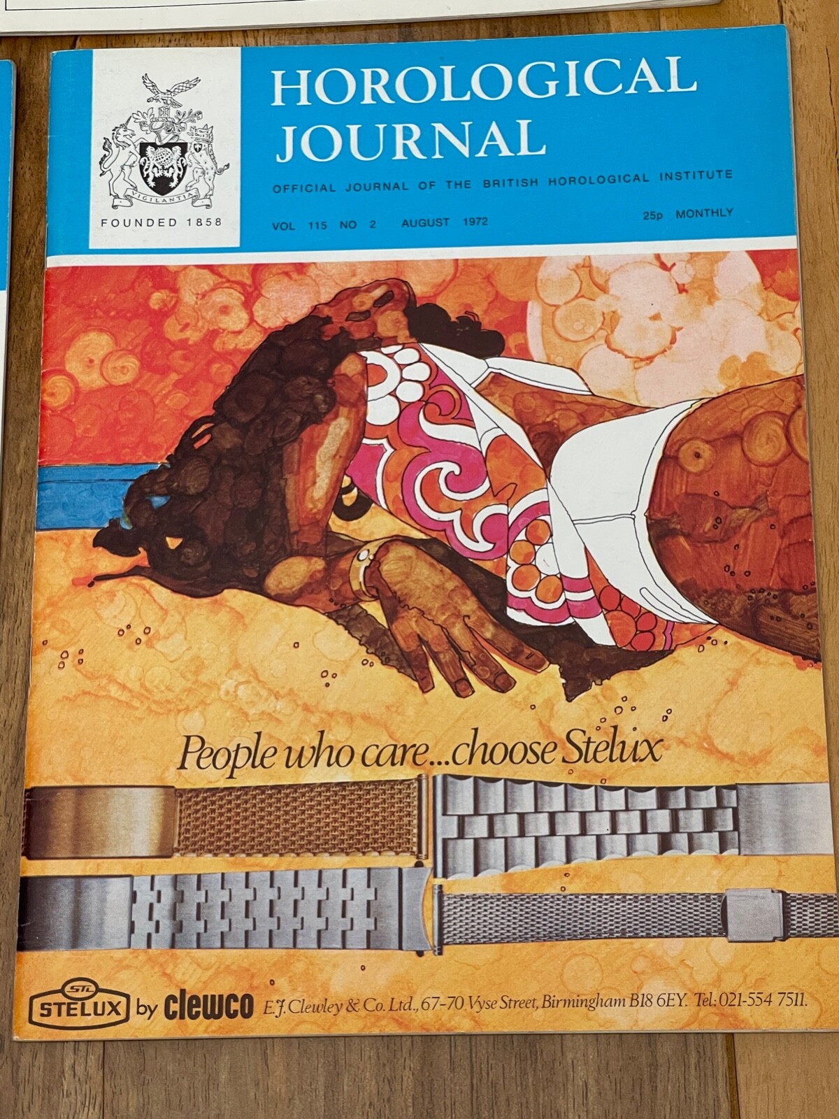 Job Lot Of 8 Vintage Horological Journals From 1972