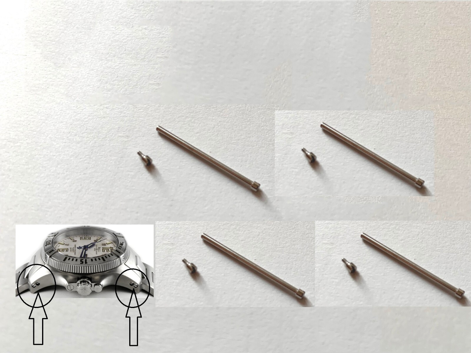 Set 4 Genuine Ball watch lug bracelet band strap screw pin tube bar for Mad Cow